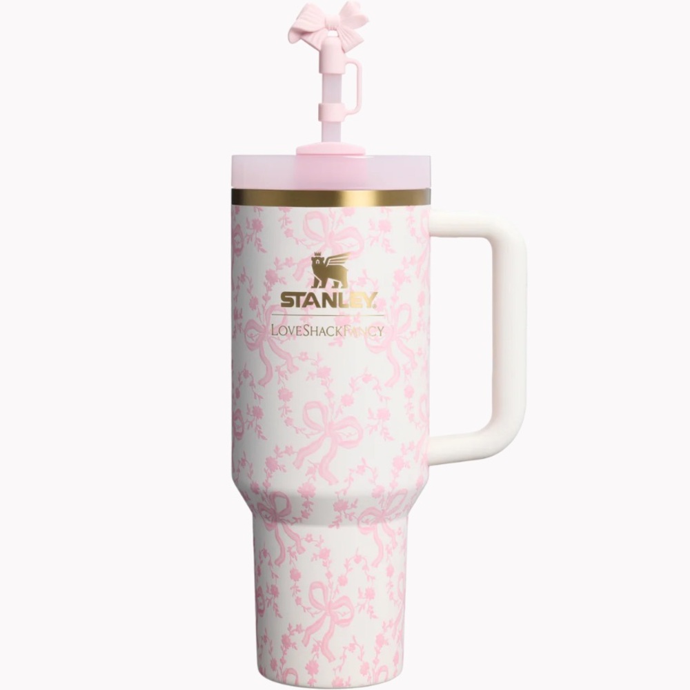 Stanley X Love Shack Fancy 2025 Chantilly Coquette Bow Pink White Quencher 40oz